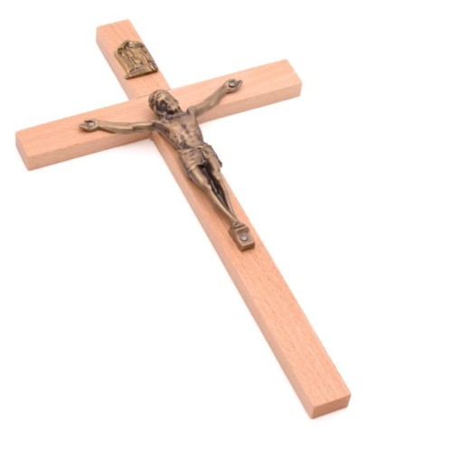 Krzyż klasyczny (drewniany, jasny, 27 cm)