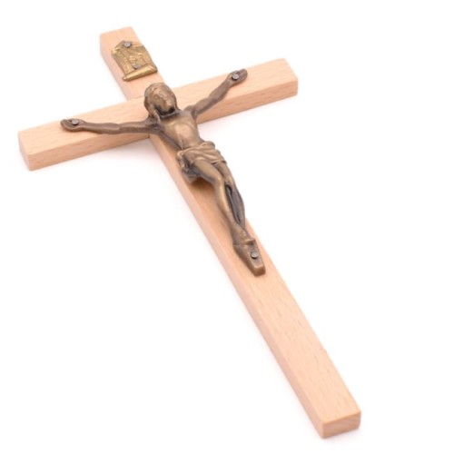 Krzyż klasyczny (drewniany, jasny, 23 cm)